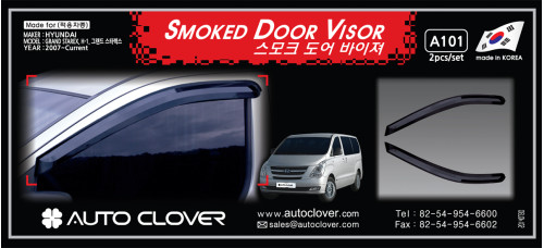 AUTOCLOVER SMOKED DOOR VISOR SET FOR GRAND STAREX / ILOAD 2009-15