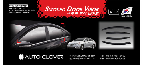AUTOCLOVER SMOKED DOOR VISOR SET FOR HYUNDAI SONATA 2009-15