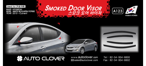 AUTOCLOVER SMOKED DOOR VISOR SET HYUNDAI AVANTE ELANTRA 2010-15