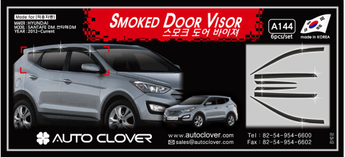 AUTOCLOVER SMOKED DOOR VISOR SET FOR HYUNDAI SANTA FE 2012-15