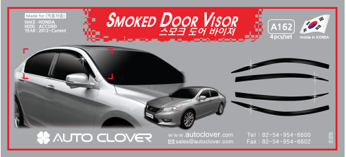 AUTOCLOVER SMOKED DOOR VISOR SET FOR HONDA ACCORD 2012-15