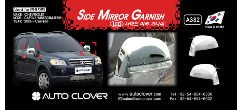 AUTOCLOVER SIDE MIRROR GARNISH SET FOR CHEVROLET CAPTIVA 2011-15