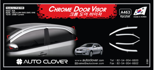 AUTOCLOVER CHROME DOOR VISOR SET FOR KIA FORTE CERATO 2008-12