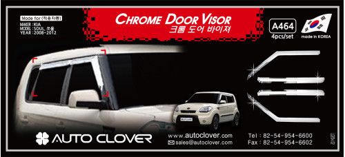 AUTOCLOVER CHROME DOOR VISOR SET FOR KIA SOUL 2008-12