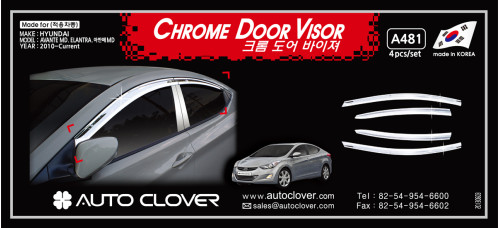 AUTOCLOVER CHROME DOOR VISOR HYUNDAI AVANTE MD / ELANTRA 2010-15