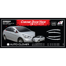 AUTOCLOVER CHROME DOOR VISOR SET FOR HYUNDAI ACCENT 2011-15 MNR