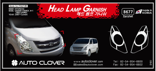 AUTOCLOVER HEAD LAMP GARNISH SET FOR GRAND STAREX 2007-15