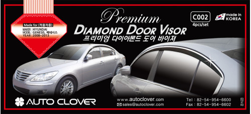 AUTOCLOVER PREMIUM DIAMOND DOOR VISOR FOR HYUNDAI GENESIS 2008-13