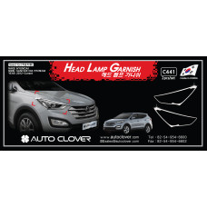 AUTOCLOVER HEAD LAMP GARNISH SET FOR HYUNDAI SANTA FE 2012-15