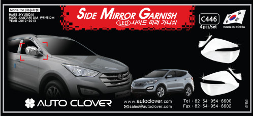AUTOCLOVER SIDE MIRROR GARNISH SET FOR HYUNDAI SANTA FE DM 2012-15