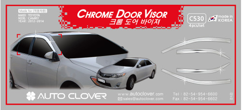 AUTOCLOVER CHROME DOOR VISOR SET FOR TOYOTA CAMRY 2012-14