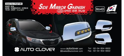 AUTOCLOVER SIDE MIRROR GARNISH FOR KIA SORENTO R 2012-13