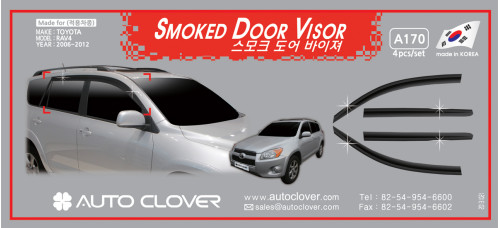 AUTOCLOVER SMOKED DOOR VISOR SET FOR TOYOTA RAV4 2006-12