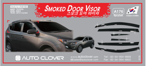 AUTOCLOVER SMOKED DOOR VISOR SET FOR TOYOTA RAV4 2013-15