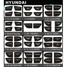 BRICX - LED INSIDE DOOR CATCH PLATES SET FOR HYUNDAI VEHICLES