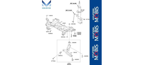 MOBIS FR CROSSMEMBER ARM LOWER HYUNDAI AVANTE ELANTRA 2010-15