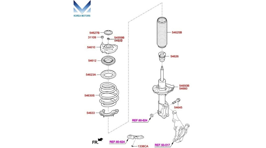 MOBIS NEW FRONT SHOCK ABSORBER HYUNDAI AVANTE ELANTRA 15-18
