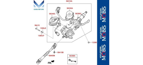 MOBIS STEERING COLUMN AND SHAFT SET FOR HYUNDAI GRANDEUR 2016-19 MOBIS STEERING COLUMN AND SHAFT SET FOR HYUNDAI GRANDEUR 2016-19