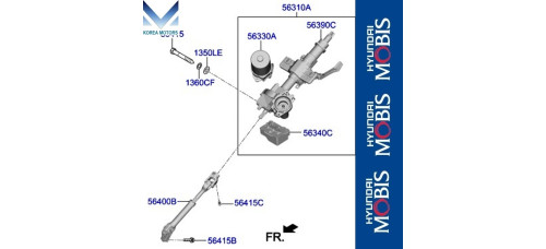 MOBIS STEERING COLUMN AND SHAFT SET FOR HYUNDAI VENUE 2019-23 MOBIS STEERING COLUMN AND SHAFT SET FOR HYUNDAI VENUE 2019-23