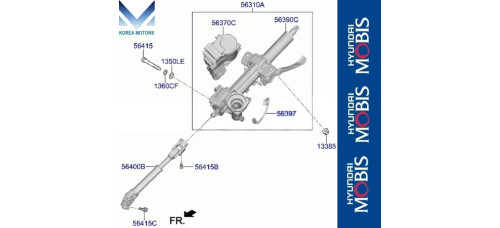 MOBIS COLUMN ASSY-STEERING SET FOR KIA K5 OPTIMA 2019-23
