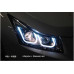 AUTOLAMP UU BLACK BEZEL HEADLIGHTS SET FOR CHEVROLET CRUZE 2011-14