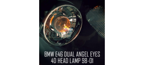 AUTOLAMP LED DUAL ANGEL PROJECTOR HEADLIGHTS BMW E46 4D 1998-01