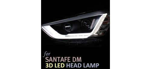AUTOLAMP 3D LED STYLE HEADLIGHTS HYUNDAI SANTA FE DM - 2012-15