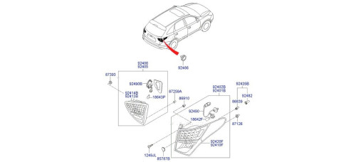 MOBIS BULB COMBINATION TAIL LAMP SET HYUNDAI VERACRUZ IX55 2006-15