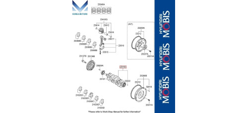 MOBIS CRANKSHAFT PISTON KIT D4FB ENGINES HYUNDAI KIA 2012-20