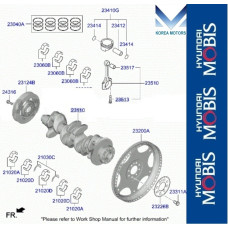 MOBIS CRANKSHAFT PISTON KIT D4HD HYUNDAI KIA 2020-23