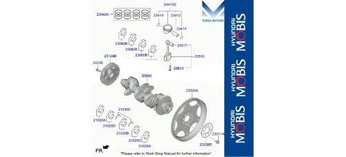 MOBIS CRANKSHAFT PISTON KIT D4HD HYUNDAI KIA 2020-23
