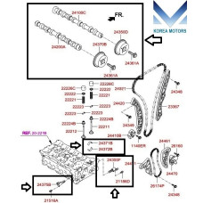 MOBIS CAMSHAFT EX / IN ASSY KIT OF G4KE ENGINES FOR HYUNDAI KIA 2007-20
