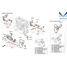 MOBIS COOLANT PUMP KIT G4KC G4KD G4KE ENGINES HYUNDAI KIA 2007-20