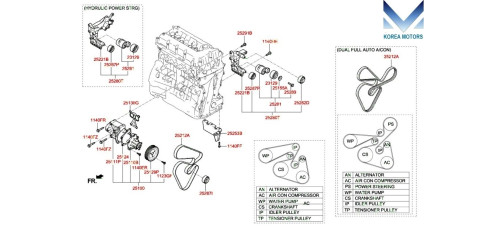 MOBIS COOLANT PUMP KIT G4KC G4KD G4KE ENGINES HYUNDAI KIA 2007-20