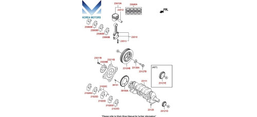 MOBIS CRANKSHAFT AND PISTON KIT 2.4L ENGINES HYUNDAI KIA 2007-20