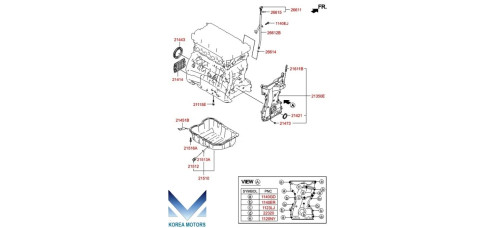 FRONT CASE ROCKER BELT COVERS OIL PAN G4KE HYUNDAI KIA 2007-20