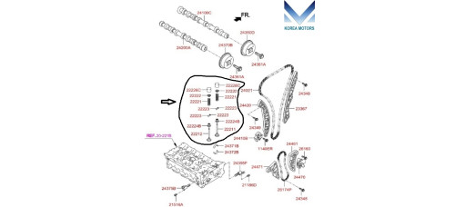 MOBIS CAMSHAFT VALVES AND VALVE SPRINGS G4KE HYUNDAI KIA 2007-20