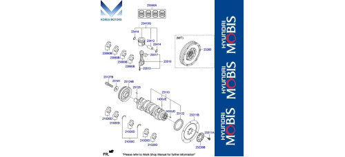 MOBIS CRANKSHAFT AND PISTON ASSY KIT D4HA FOR HYUNDAI KIA 2009-20