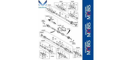 MOBIS ПЕРЕДНИЙ ВАЛ ШРУС В сБОРЕ HYUNDAI SONATA YF 2009-14